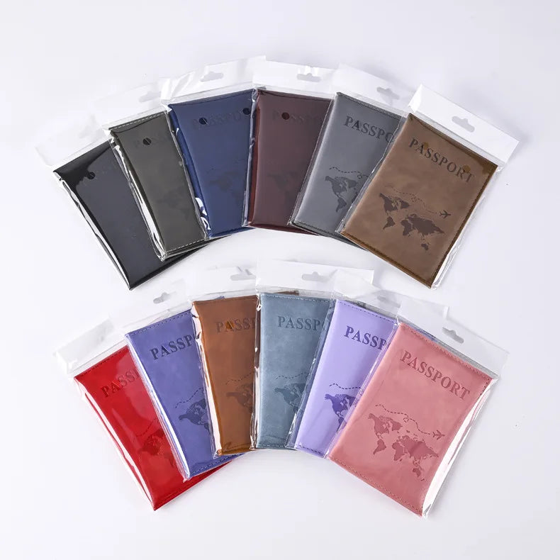 Colorful PU Passport Holder Ticket Passport Covers Travel Passport Protective Cover ID Credit Card Holder Travel Accessories