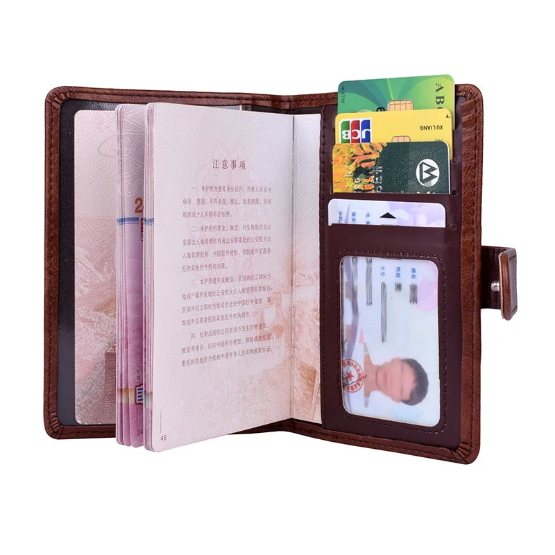 Russia Passport Case PU Leather Retro Hasp Passport Cover Wallet for Travel Documents Card Organizer Holder Men Women