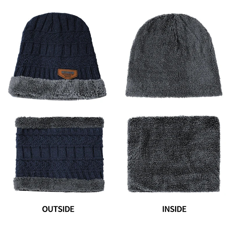 Winter Men Women Thick Beanie Hat