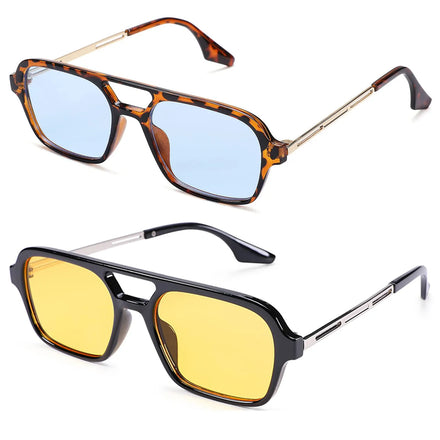 Retro Double Bridges Pilot Sunglasses