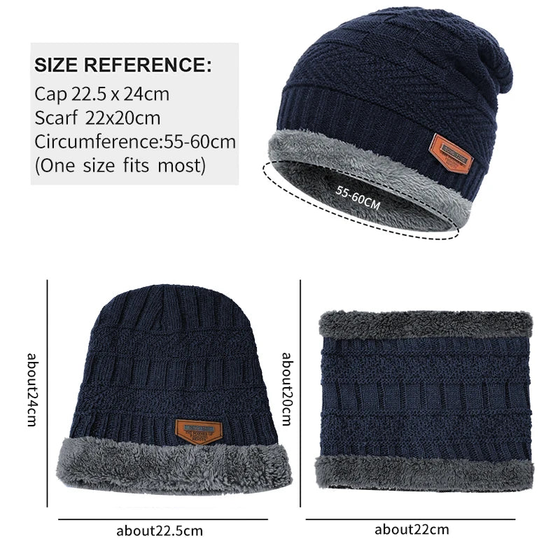 Winter Men Women Thick Beanie Hat